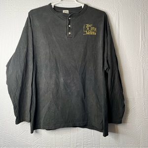 VTG Cotton Deluxe 1995 Henley Just A Little Western USA Made Size XXL